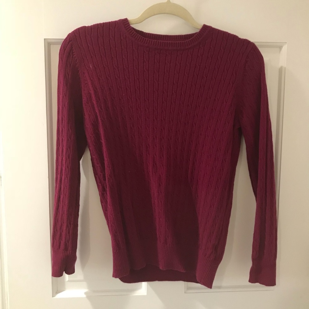 Magenta Cable Knit Sweater